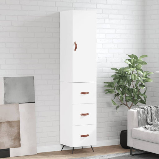 Highboard Hvid 34,5x34x180 cm Træmateriale