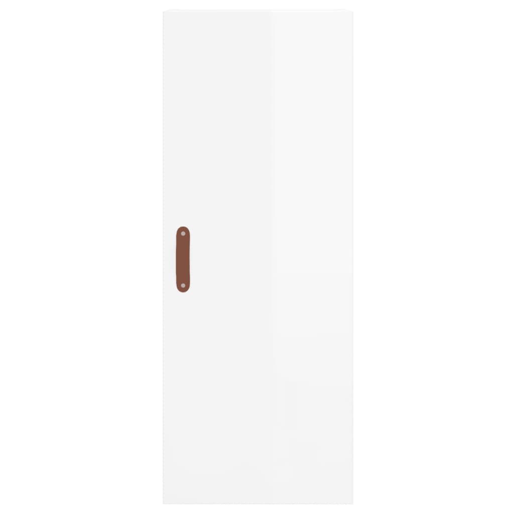 Highboard Højglans Hvid 34,5x34x180 cm Træmateriale