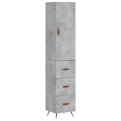 Highboard Beton Grå 34,5x34x180 cm Træmateriale