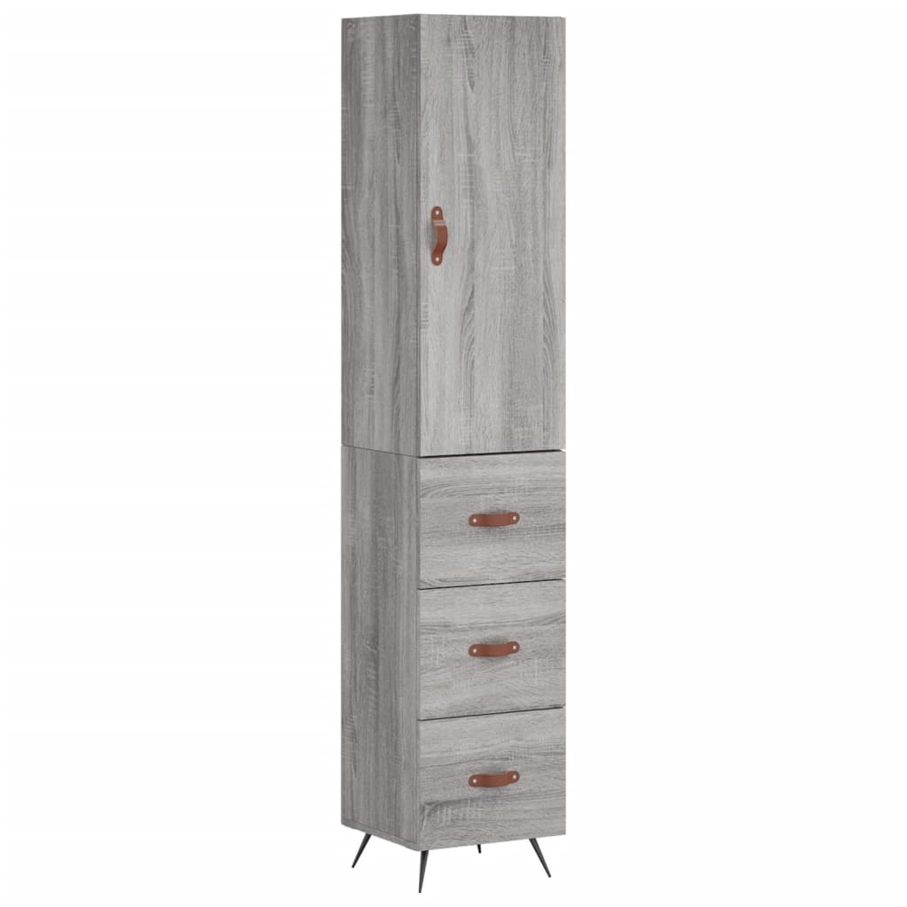 Highboard Grå Sonoma 34,5x34x180 cm Træmateriale