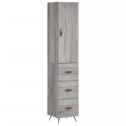 Highboard Grå Sonoma 34,5x34x180 cm Træmateriale