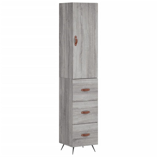 Highboard Grå Sonoma 34,5x34x180 cm Træmateriale