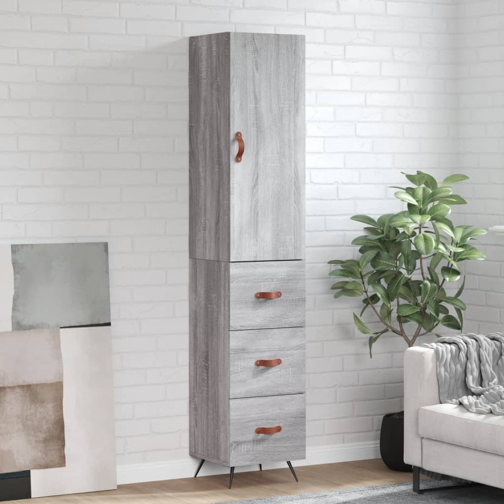 Highboard Grå Sonoma 34,5x34x180 cm Træmateriale