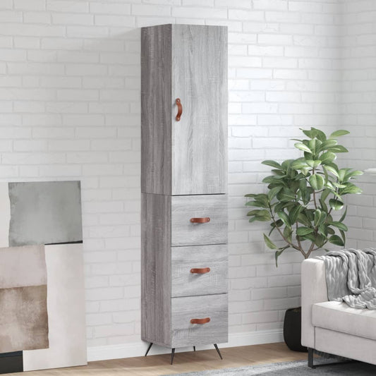 Highboard Grå Sonoma 34,5x34x180 cm Træmateriale