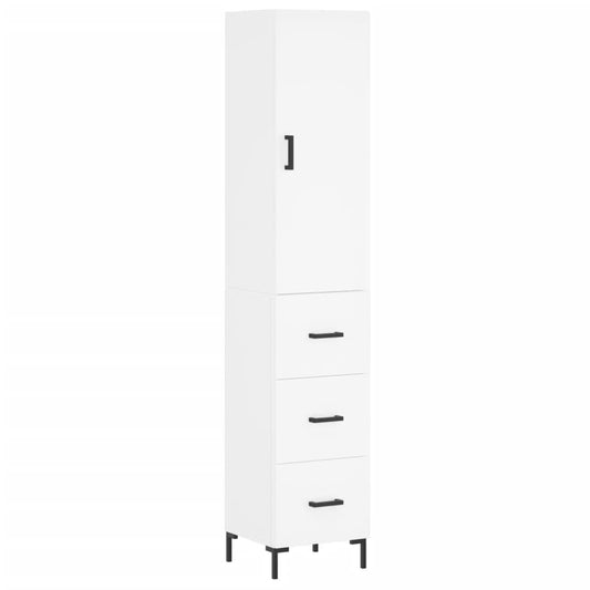Highboard Weiß 34,5x34x180 cm Holzwerkstoff