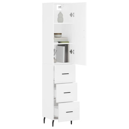 Highboard Weiß 34,5x34x180 cm Holzwerkstoff