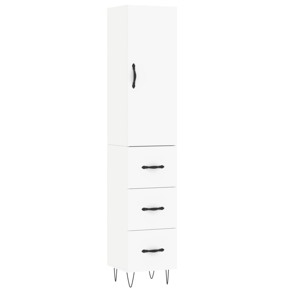 Highboard Weiß 34,5x34x180 cm Holzwerkstoff