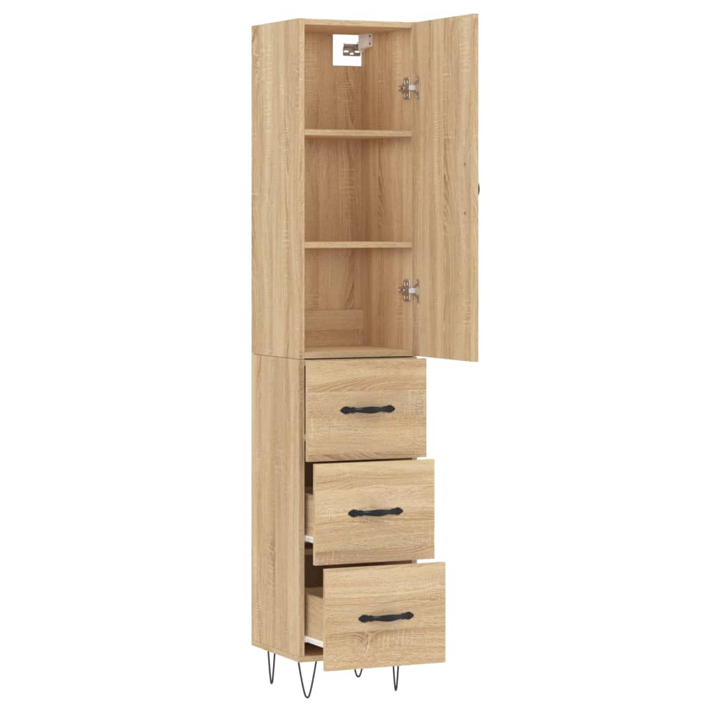 Highboard Sonoma-Eiche 34,5x34x180 cm Holzwerkstoff