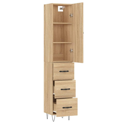 Highboard Sonoma-Eiche 34,5x34x180 cm Holzwerkstoff