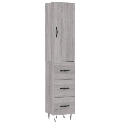 Highboard Grau Sonoma 34,5x34x180 cm Holzwerkstoff