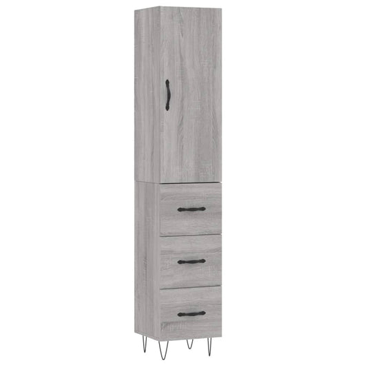 Highboard Grau Sonoma 34,5x34x180 cm Holzwerkstoff