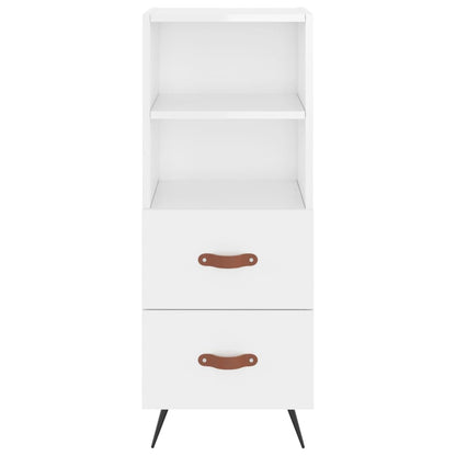 Highboard Højglans Hvid 34,5x34x180 cm Træmateriale