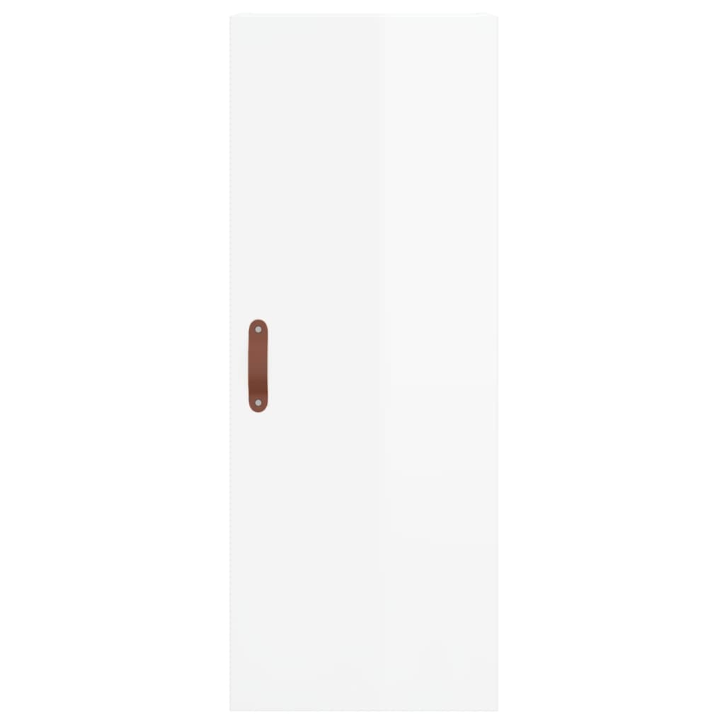 Highboard Højglans Hvid 34,5x34x180 cm Træmateriale