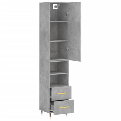Highboard Beton Grå 34,5x34x180 cm Træmateriale