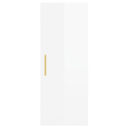 Highboard Højglans Hvid 34,5x34x180 cm Træmateriale
