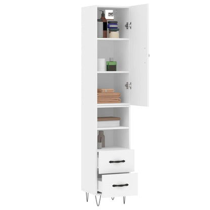 Highboard Weiß 34,5x34x180 cm Holzwerkstoff