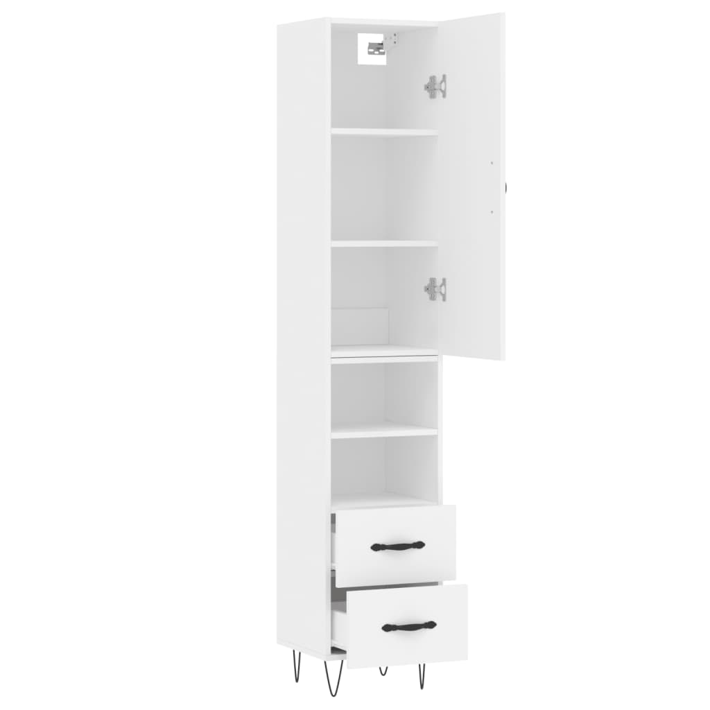 Highboard Weiß 34,5x34x180 cm Holzwerkstoff