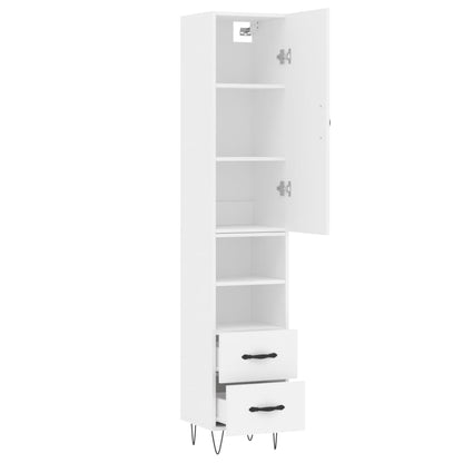 Highboard Weiß 34,5x34x180 cm Holzwerkstoff