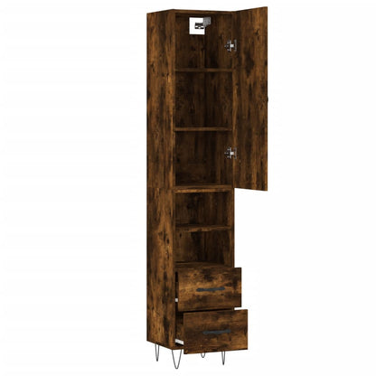 Highboard Räuchereiche 34,5x34x180 cm Holzwerkstoff