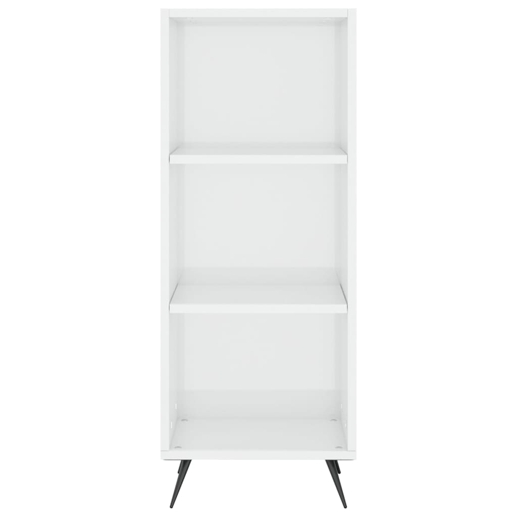 Highboard Højglans Hvid 34,5x34x180 cm Træmateriale