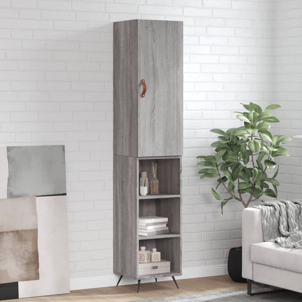 Highboard Grå Sonoma 34,5x34x180 cm Træmateriale