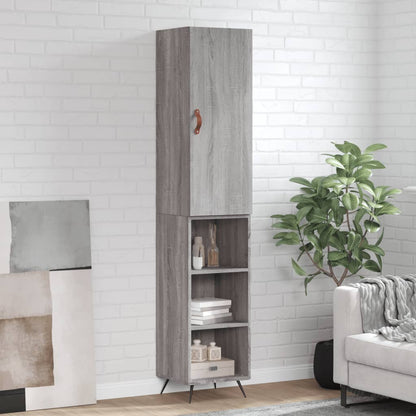 Highboard Grå Sonoma 34,5x34x180 cm Træmateriale
