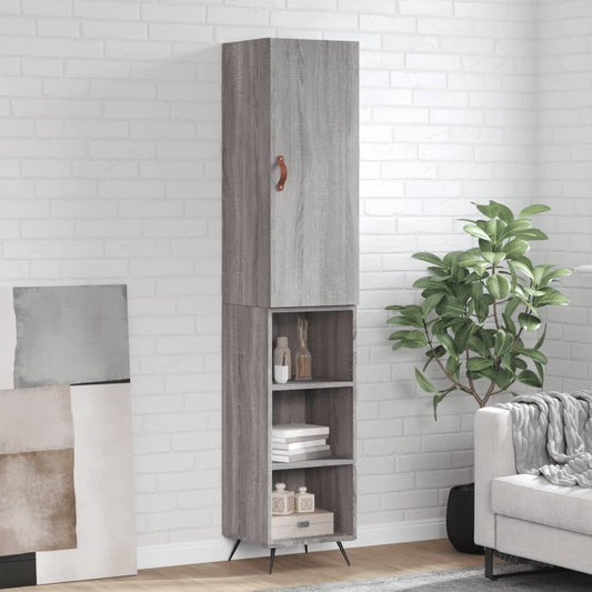 Highboard Grå Sonoma 34,5x34x180 cm Træmateriale