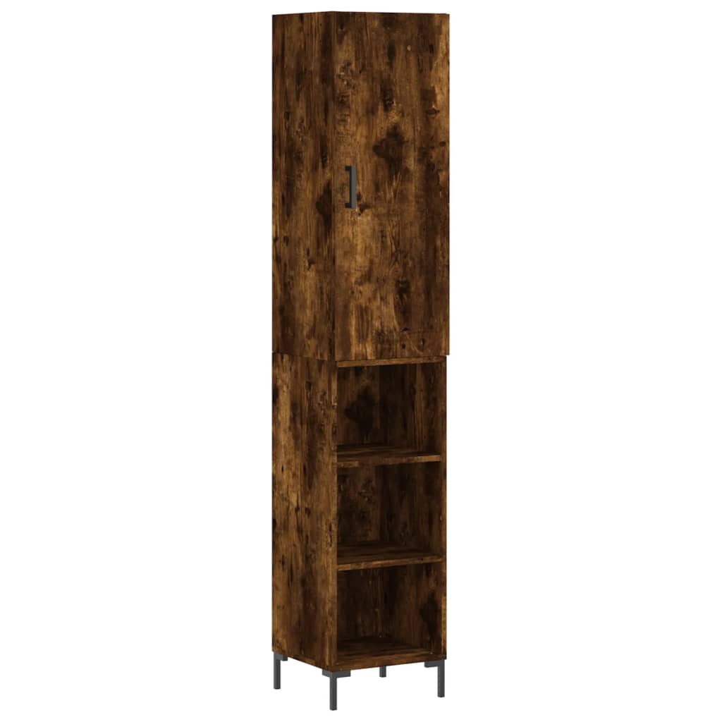 Highboard røget eg 34,5x34x180 cm træmateriale