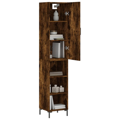 Highboard røget eg 34,5x34x180 cm træmateriale