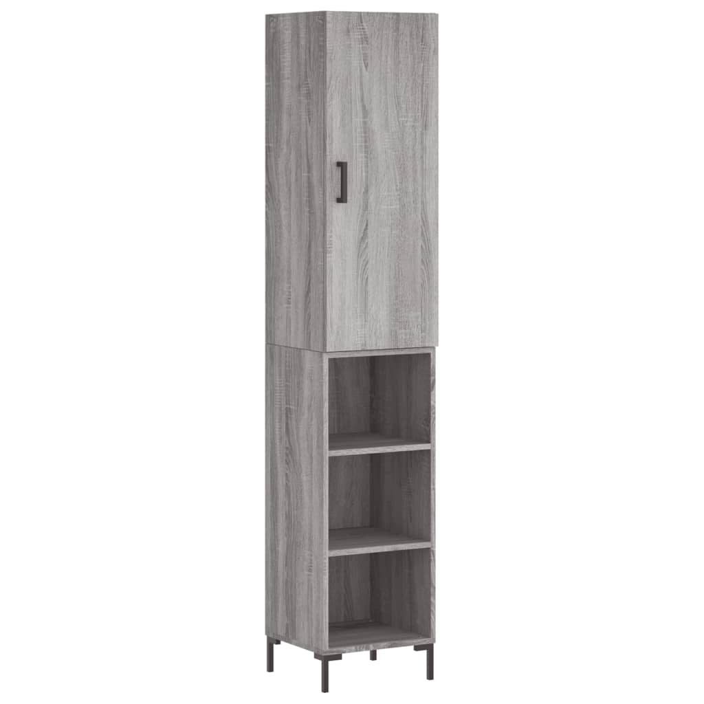 Highboard Grå Sonoma 34,5x34x180 cm Træmateriale