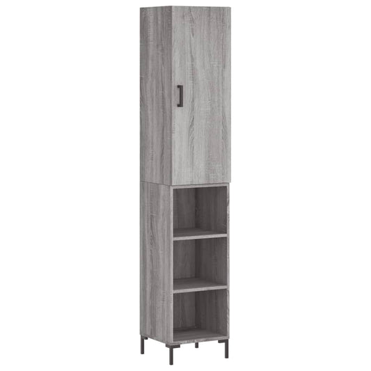 Highboard Grå Sonoma 34,5x34x180 cm Træmateriale
