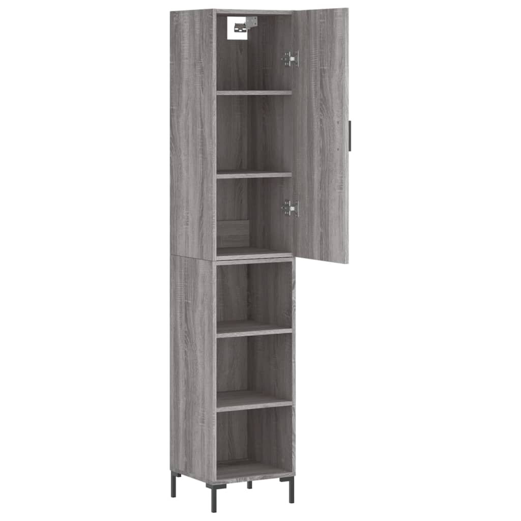 Highboard Grå Sonoma 34,5x34x180 cm Træmateriale