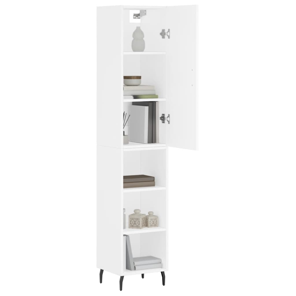 Highboard Weiß 34,5x34x180 cm Holzwerkstoff