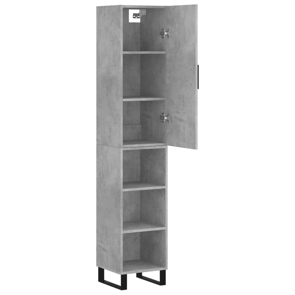 Highboard Betongrau 34,5x34x180 cm Holzwerkstoff