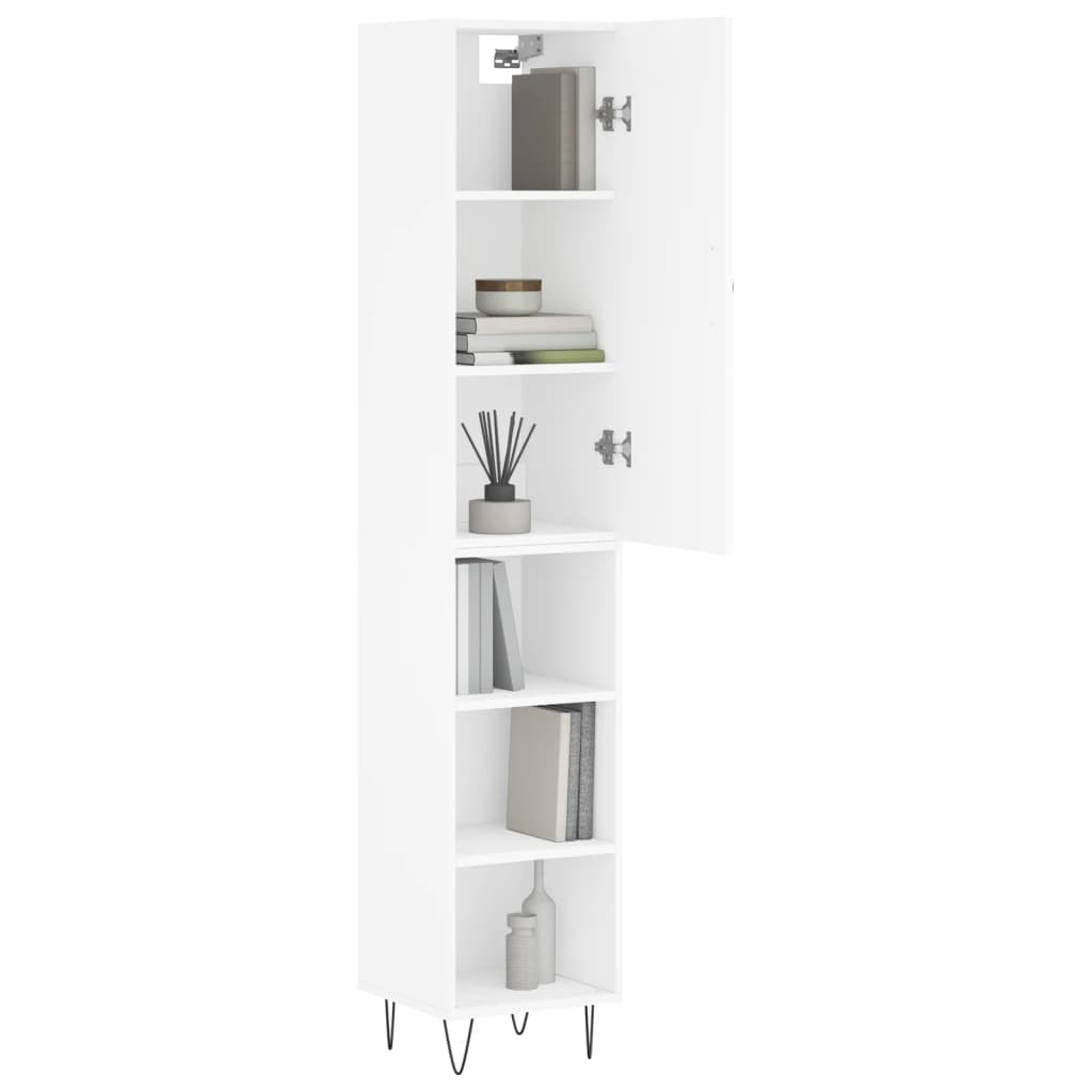 Highboard Weiß 34,5x34x180 cm Holzwerkstoff
