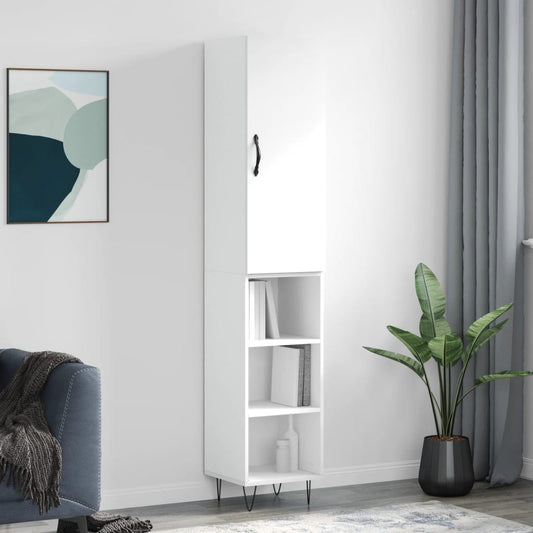 Highboard Weiß 34,5x34x180 cm Holzwerkstoff