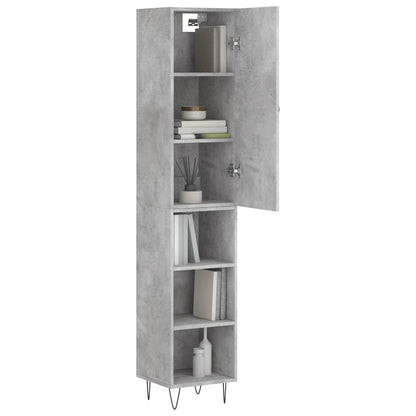 Highboard Betongrau 34,5x34x180 cm Holzwerkstoff
