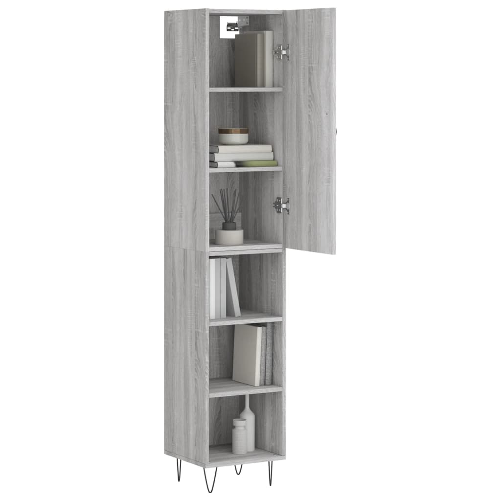 Highboard Grau Sonoma 34,5x34x180 cm Holzwerkstoff