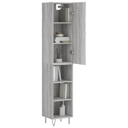 Highboard Grau Sonoma 34,5x34x180 cm Holzwerkstoff
