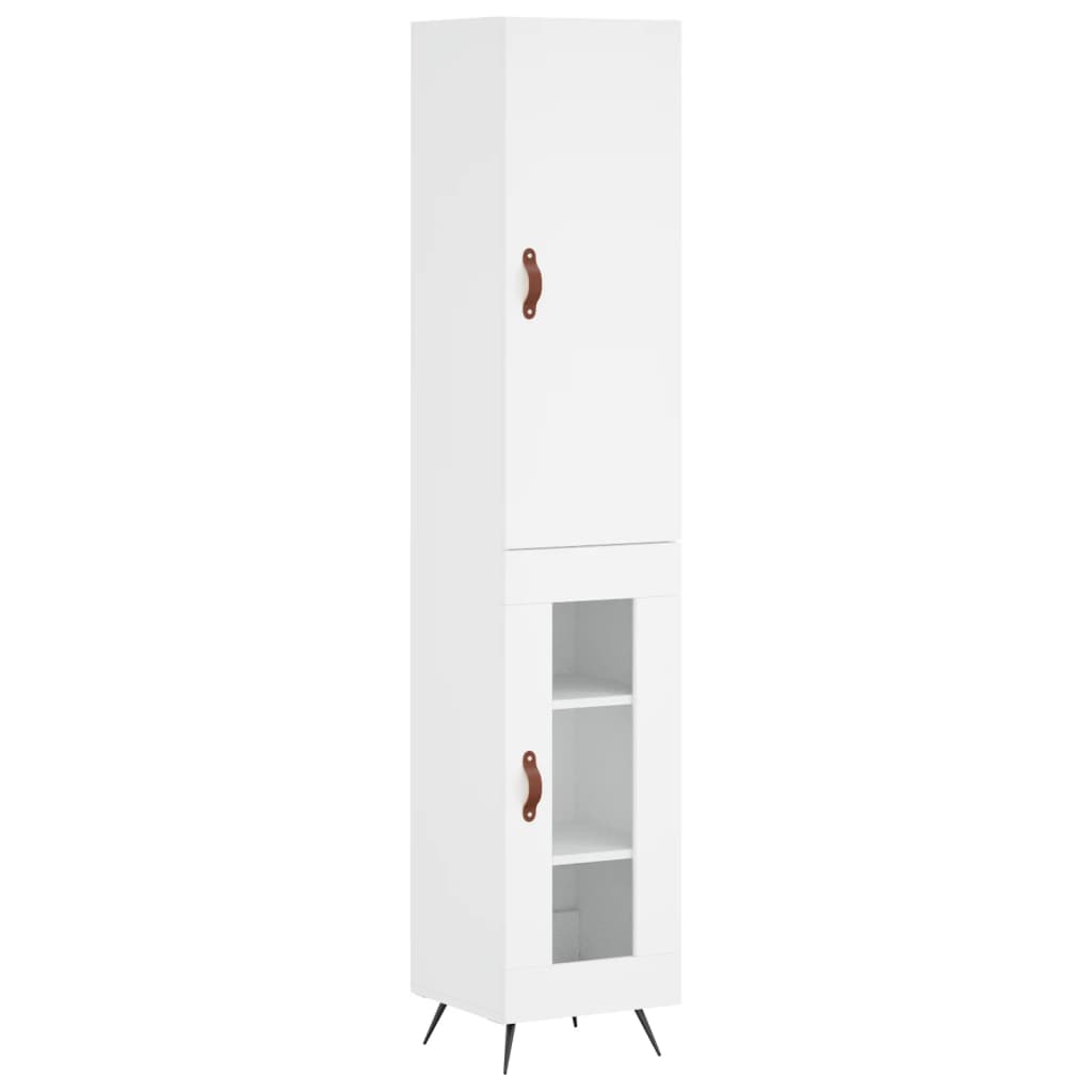 Highboard Hvid 34,5x34x180 cm Træmateriale