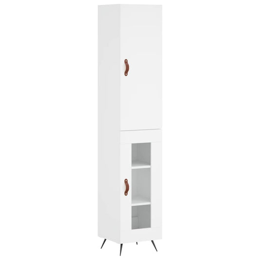 Highboard Hvid 34,5x34x180 cm Træmateriale