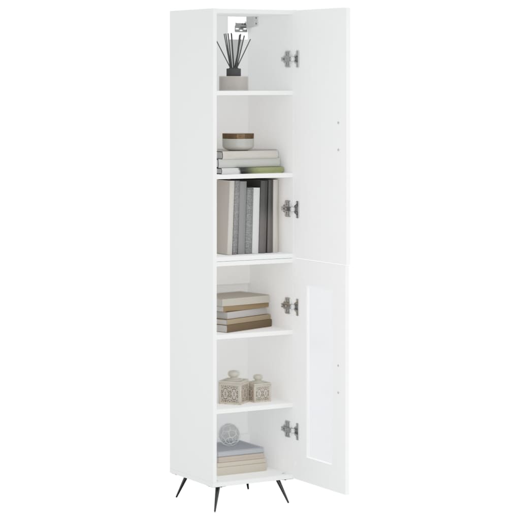 Highboard Hvid 34,5x34x180 cm Træmateriale