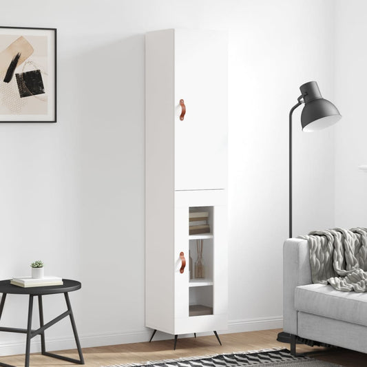 Highboard Hvid 34,5x34x180 cm Træmateriale