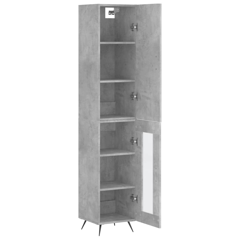 Highboard Beton Grå 34,5x34x180 cm Træmateriale