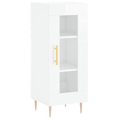 Highboard Højglans Hvid 34,5x34x180 cm Træmateriale