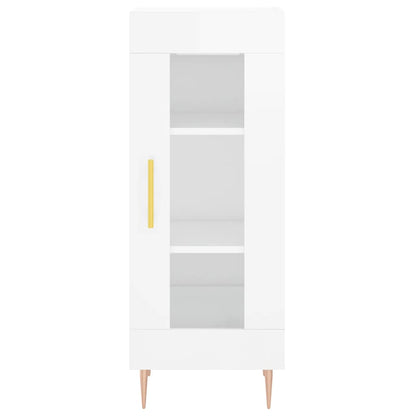 Highboard Højglans Hvid 34,5x34x180 cm Træmateriale