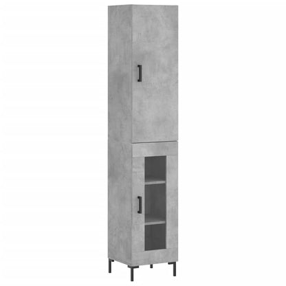 Highboard Beton Grå 34,5x34x180 cm Træmateriale