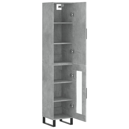 Highboard Betongrau 34,5x34x180 cm Holzwerkstoff