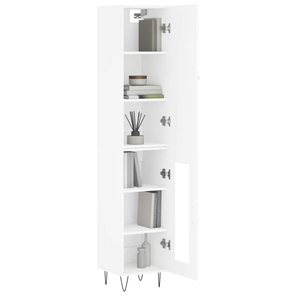 Highboard Weiß 34,5x34x180 cm Holzwerkstoff