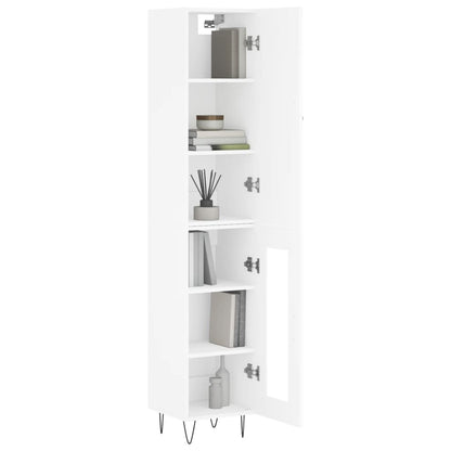 Highboard Weiß 34,5x34x180 cm Holzwerkstoff